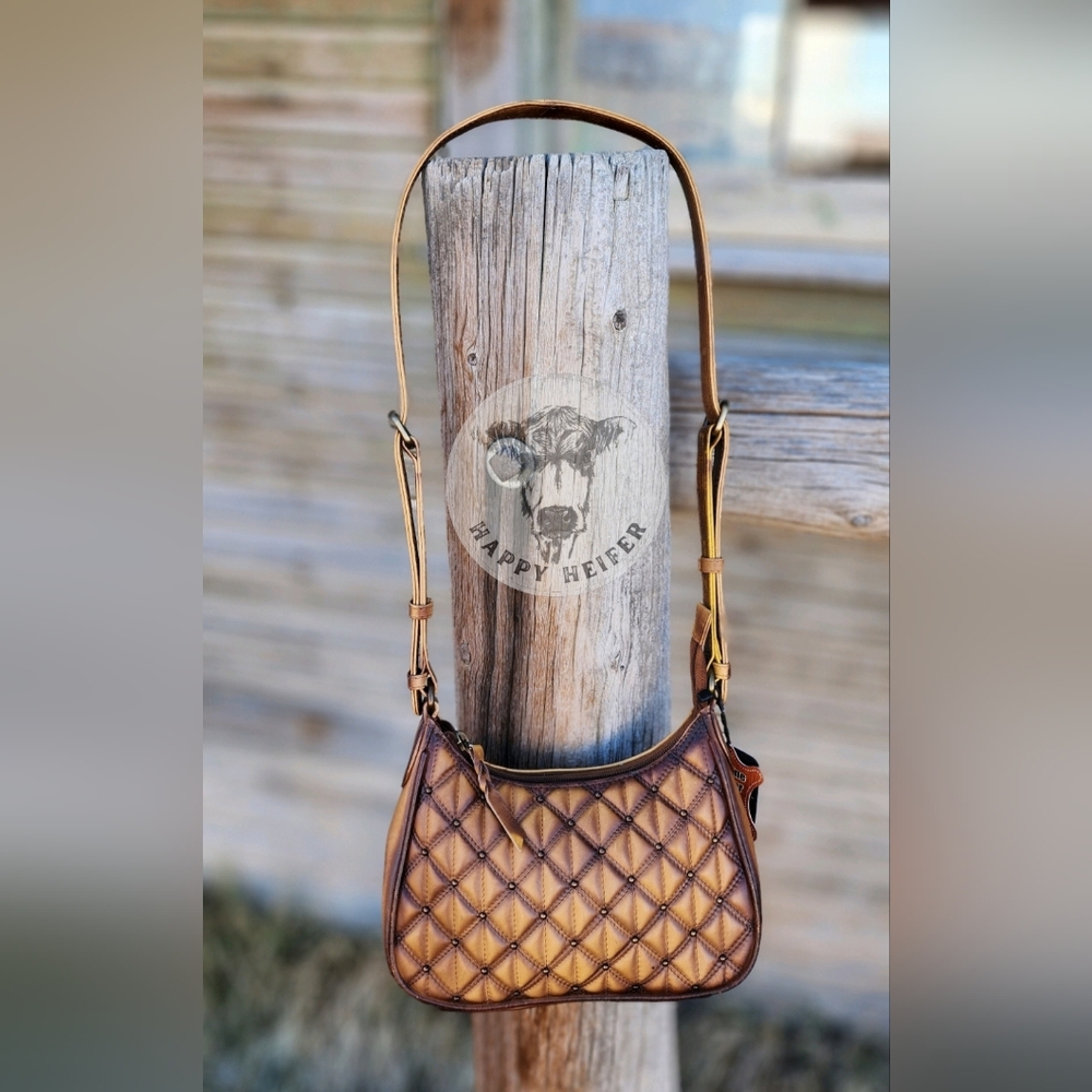 Quilted Leather Western Hobo Bag